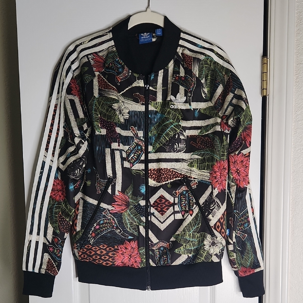 Adidas Medium XiloFloresta Track Jacket Hawaii Camo Jungle, size small